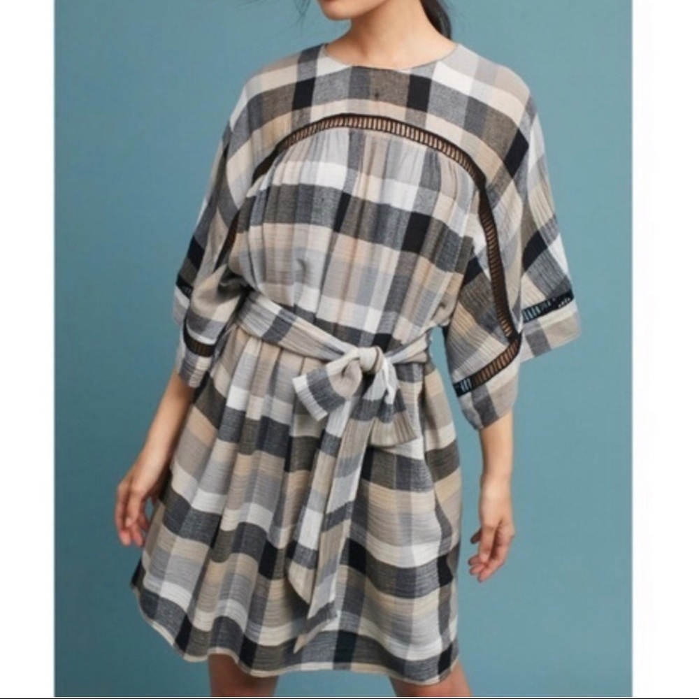 Anthropologie Maeve | Plaid Kimono Tunic Dress - Picture 2 of 14